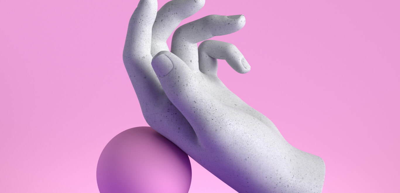 3d render mannequin hand ball relaxed gesture isolated pink background minimal fashion concept simple clean design limb prosthesis 5 1
