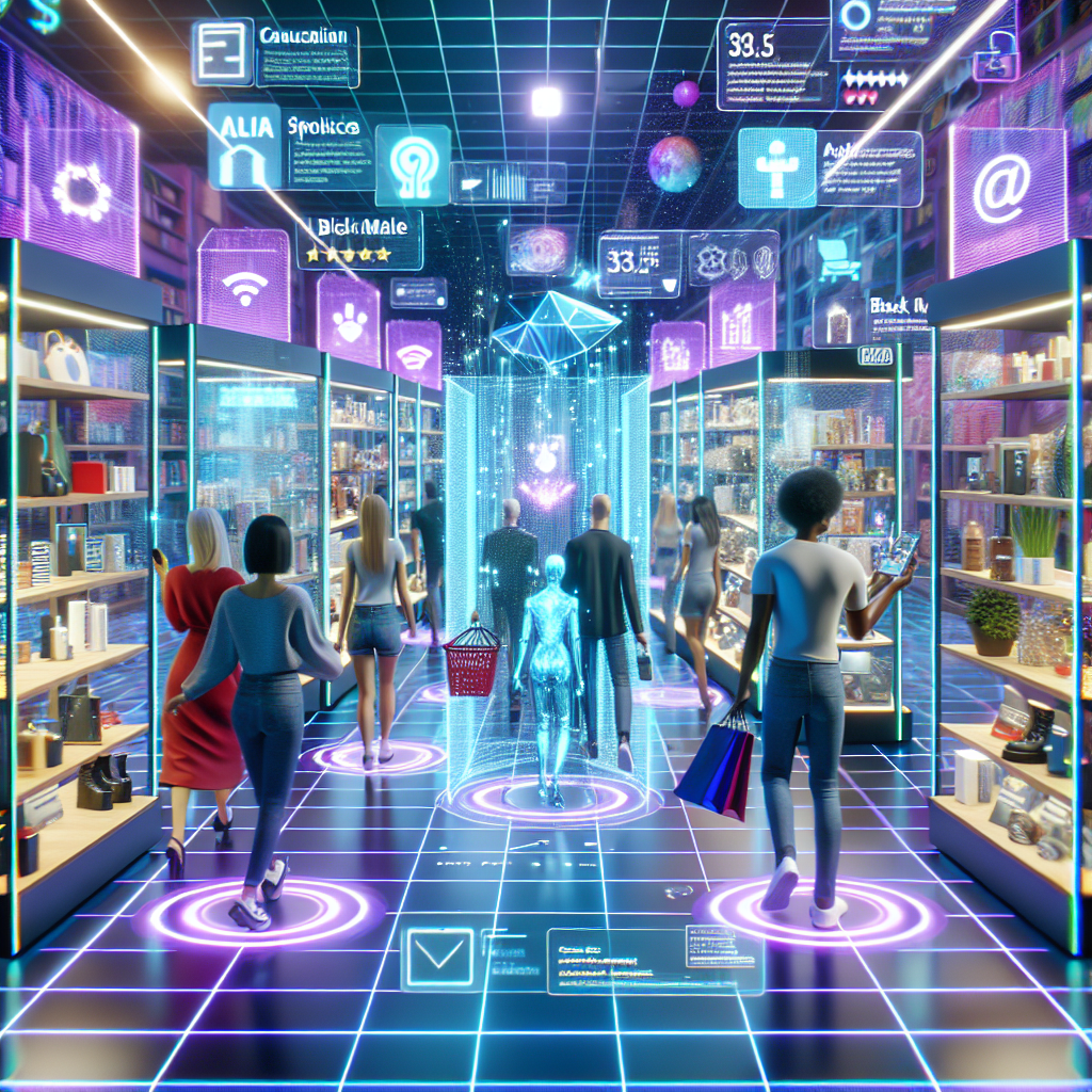 The Future Of E-Commerce: Trends To Watch In 2024 281 A futuristic online shopping scene with ai and ar elements