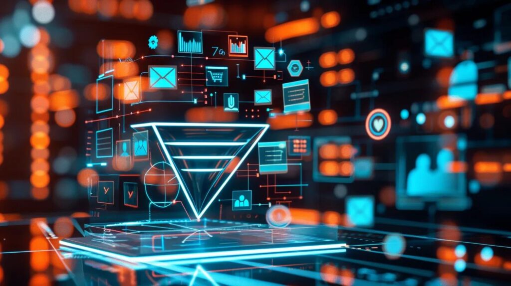 An Easy Guide To Key Machine Learning Concepts 2 A sleek, modern digital workspace illustrates a streamlined funnel where automation, ai, crm, email, and chat icons converge, glowing against a minimalist blueprint backdrop, symbolizing business growth through supervised learning.