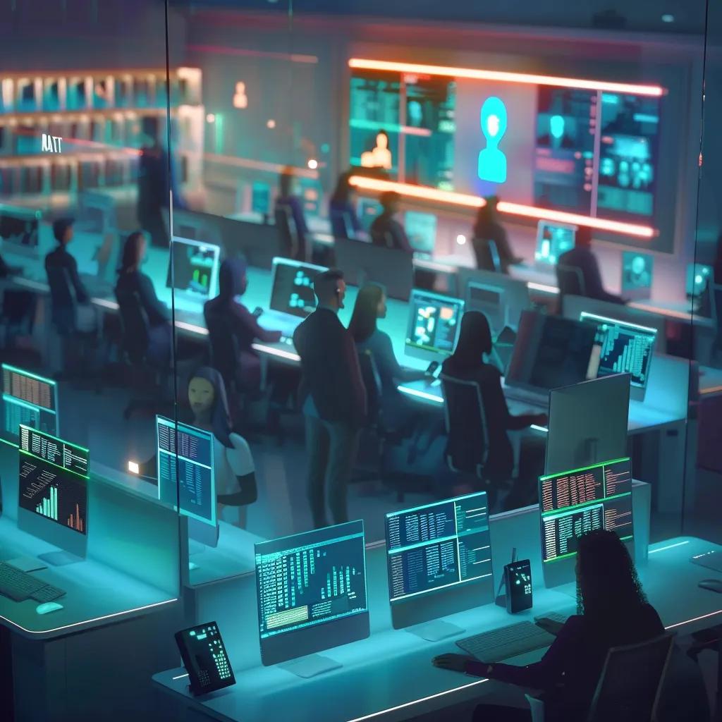 Unlocking Ai Voice Appointment Scheduler Advantages 3 Busy call center with ai voice agents managing appointments