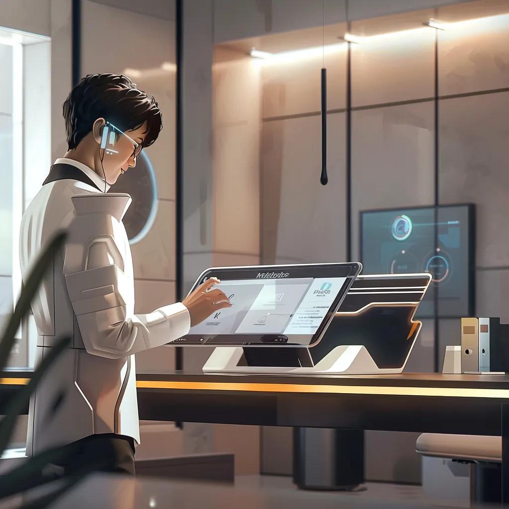 Unlocking Ai Voice Appointment Scheduler Advantages 43 Professional using ai voice appointment scheduler in a modern office