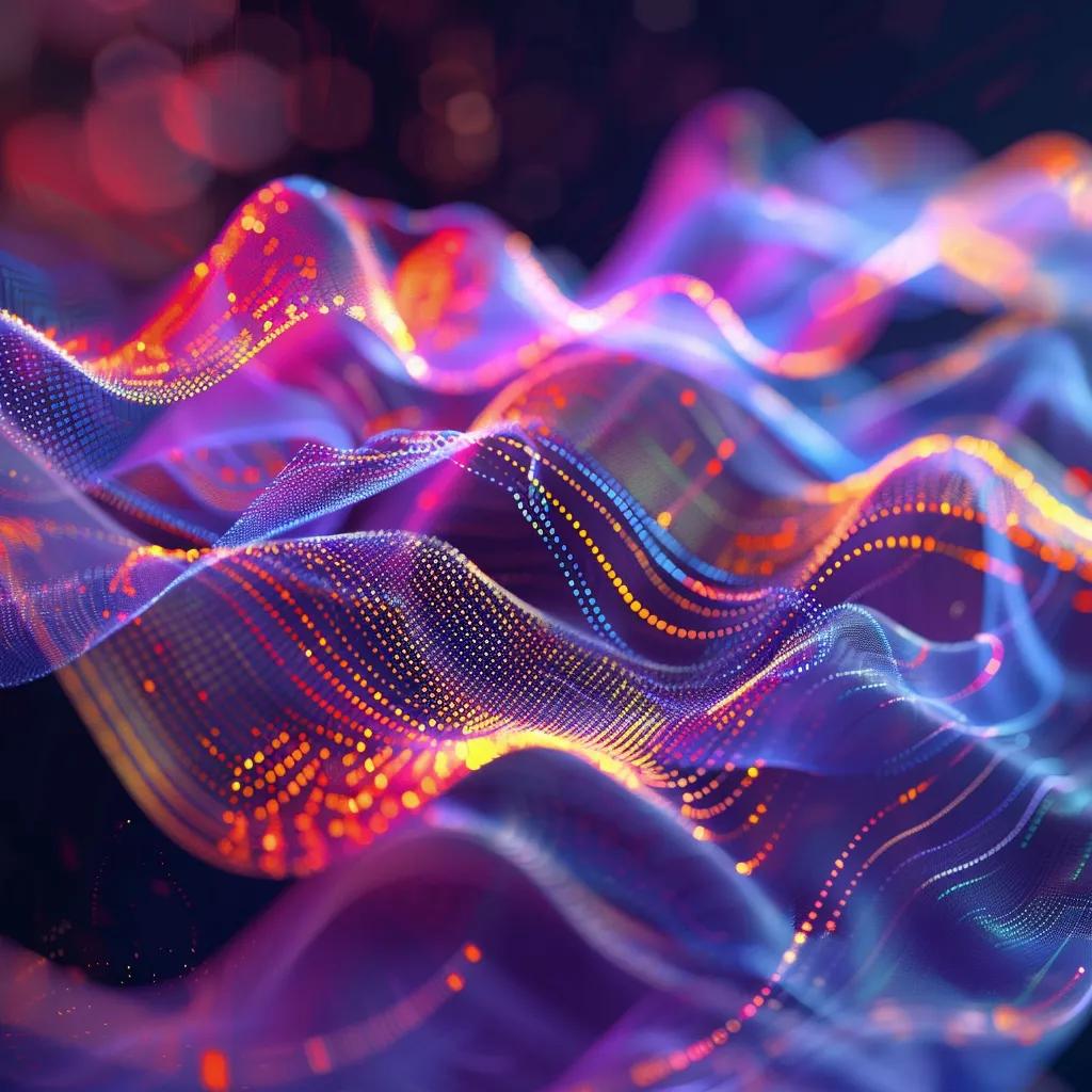 Top Features Of Ai Voice Appointment Scheduling Tools 3 Abstract representation of natural language processing with sound waves and digital data