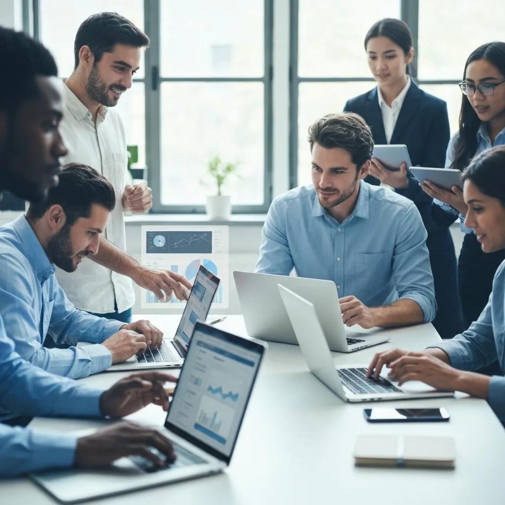 Practical Ai Tools For Thunder Bay Businesses | Frayze Blog 1 Professionals collaborating in a modern office using ai-powered crm solutions